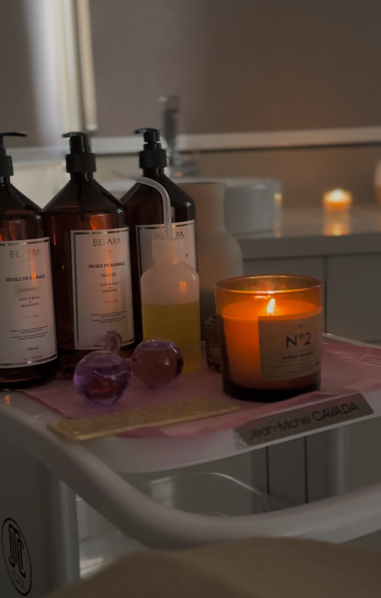 Produits professionnels utilisés pour les massages